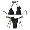 Swimwear Women 3D Flower Femmes Sexy Bikini Set Halter Neck Top Up Ups Shorts bas Shorts de baignade de plage