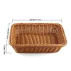 Plates 8 Pcs Rectangular Basket For Table Or Counter Display Bread Fruits And Vegetables Wicker Baskets Markets Bakery