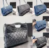 24 Blue Grey Denim Designer Sacs d'épalsine