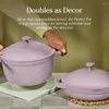 Pannen Perfecte pot - 5,5 Qt.Anti -aanbak keramische sauspan met deksel |Veelzijdig kookgerei voor Stovetop en oven stoombakken braise