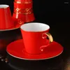 Pucharki Otopniki Wysokiej jakości kości Ceramika Ceramika Czerwona / żółty kolor na kubek dla młodego mężczyzny miłośnicy urodziny