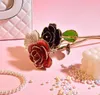 Dekorative Blumen Kränze 24 Karat Gold getauchtes Rose in Schachtel mit Stand Künstlicher Ewiger für immer Liebe Geschenke für Geburtstag Valentine W8018335