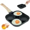 Padella panoramica a 4 uova antiaderente a 4 tazze frittura di uova fritta di omeletta snello in alluminio colazione pulita senza sforzo