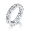 4mm D Color Black Moissanite Ring 925 Sterling Silver Moissanite Diamond Ring for Men Women for Daily Wear and Gift For Engagement Wedding Size 5-11