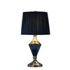 Table Lamps Modern Blue Glass Lamp Bedside For Living Room Luxury Creative Simplicity Warm Bedroom