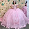 Impressions florales vintage robes de bal gonflées robes de quinceanera