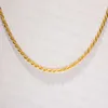 Fast Delivery 2mm to 3mm Gold Rope Chain Hip Hop Style Shine Brightly Real 10k 14k 18k Solid Gold Cord Chain Necklace