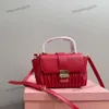 Luxusbeutel Schulter Designer -Taschen Frau Handtaschen Pink Red Tote Bag Damen Beach Telefon Geldbörsen Falten schöne Leder -Crossbody -Taschen