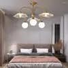 Kronleuchter nordischer LED Kronleuchter Designer für Schlafzimmer Esszimmer Milch weiße Glasball Decke Anhänger Lampe Hanging Lighting Home 2024