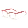 Solglasögon 2024 Korean Retro Print Small Square Frame Anti Blue Light Glasses Women's Trendy Fashion Optical Whosale