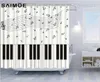 Saimoe Piano Keys Curtains de douche étanche Logcèges de musique de salle de bain rideaux de musique rideaux pour la salle de bain Decor Home With Hooks1821480