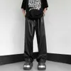 Herenbroeken Heren Herfst/Winter Koreaanse Y2K Lederen broek Nieuwe Basic Fashion Solid Color Loose Casual Pu PantsL2405