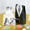 Geschenkverpackung 10pcs Braut Bräutigam Kleid Süßigkeiten Candy Box Hochzeit bevorzu