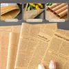 Presentförpackning 10 ark per förpackning Vintage English Spaper Kraft Paper Brown Yttre inslagning för förpackningar