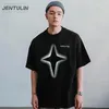 Men's T Shirts Kpop Streetwear Grunge Aesthetics Short Sleeve T-Shirt Oversized Goth Vintage Star Graphic Hippie Harajuku Men Clothing Y2K