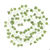 Fleurs décoratives 12 pcs simulées Ivy Vine Feuilles en plastique Décoration de jardin Décoration artificielle Accessoires à feuilles persistantes