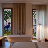 Pencere Çıkartmaları Özel Boyut Vitray Film 3D Statik Yapış Mutfak Banyo Yatak Odası Sürgülü Kapı Ev Dekoru Kuşlar