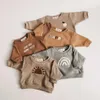Ensembles de vêtements 2024 NOUVELLE-NÉ CONSONNEMENT BARCHES GARMES TORIGS AUTUMNES BÉBIES Vêtements Little Boy Pullover + Pantal