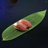 Decorative Flowers 100 Pcs Sushi Bamboo Leaves Sashimi Dish Leaf Artificial Decor Ornament Shape Japanese Food Mat Decorate