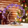 Decorative Figurines Natural Crystal Lucky Tree Amethyst Gravel With Agate Slice Base Home Decoration Money Trees For Positive Energy Feng