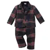 Vêtements Ensembles Boys Suit Plaid tenue bébé 1 2 3 ans Gentleman Vêtements Festive Robe Fashion Infant 2pcs Spring Autumn Boutique Wears