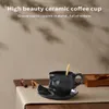 240ml Ceramic Couple Kissing Tea Cup Set Romantic DesignCoffee Mug with Saucer and spoon Unique Face Design 84oz 240429
