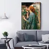 John William Waterhouse Canvas Prints - The Soul of the Rose Poster - Realism Romantic Artwork Woman Portrait Oil Painting Wall Art Renaissance Art Prints Canvas