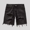 Uomini pantaloncini di jeans pannelli da uomo estate in difficoltà eleganti fly design multipocket slim fit jeans strappato per la gioventù 240422