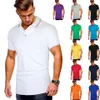 2020 sport summer new men's multi-color neckline cuff stripe splicing t-shirt men's Casual Short Sleeve Polo 198Y