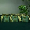 Enveloppe cadeau en papier vert Boînes de bonbons sac Boîte de mariage Baby Shower Favors Birthday Party Fournitures de Noël Décoration