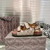 Luxury Designer Slipper gladiator sandal double shoe for woman man Summer Beach denim Sliders sac luxe embroidery Mule pool Slide loafer Outdoor sport sandale femme