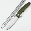 1PCS Nouveau couteau pliant de roulement à billes de haute qualité D2 Blade en satin G10 avec poignée en acier inoxydable Handle de camping extérieur randonnée survivante Couteaux tactiques