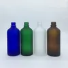 Bouteilles de rangement bouteille de voyage 100 ml vert bleu ambre transparent transparent verre givré 100cc de flacons essentiels avec capuchon