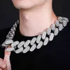 39 -миллиметровое обледеновое ожерелье Link Big и Heavy Diamond Prong Miami Cuban Chain 260f