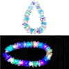 Décoration de fête 1pcs Femmes Girl Lights Lights Hawaii Flower Leis Band Garland Hula Luau Glow Wreath Collier Birthday Mariage