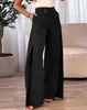 Spodnie damskie Capris 2023 Nowe mody damskie spodnie eleganckie wysoką talię nakładki asymetryczne szerokie nogi spodnie spodni swobodny dno dla kobietl2405