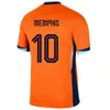 24 25 Shirt calcistico Netherlands Memphis European Holland Jersey Dutch Men Kits Kits Virgil de Ligt Fde Jong Virgil Dumfries Bergvijn Shirt Xavi Gakpo Set