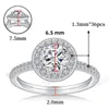 1ct Flashing Round Moissanite Ring 925 Sterling Silver Moissanite Diamond Ring for Women For Daily Wear and Gift For Engagement Wedding Size 5-11