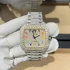 Hip hop 22k oro dorato micro cz colors in acciaio orologio da uomo da uomo lnn5 2213