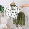 Kleidungsstücke Sommer Baby Jungen Säugling Kleidung 2024 Chinesischer Stil Volldruck gedruckter Panda Kurzarm T-Shirts und Shorts 2pcs Kinder Jungen Outfit