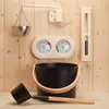 Bath Accessory Set 7L Luxury Finnish Sauna Aluminum Bucket With Long Handle Spoon Hourglass Humidometer Barrel Accessories
