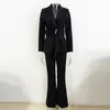 Kvinnors tvåbitar byxor byxor för kvinnor bröllop 2024 designer runway mode midjeband smal fit svart lila blazer kostym set 2 st -kostymer