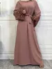 Roupas étnicas Moda muçulmana hijab dubai abaya vestidos longos mulheres com faixas Islã roupas abaya vestidos africanos para mulheres musulman djellaba t240510