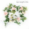 Fleurs décoratives 1,8 m rose artificielle Ivy Vine Deion Decoration Real Touch Silk Flower String Home Hanging Garland Party Decor