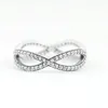 Clusterringe 925 Sterling Silber Pan Ring mit Crystal for Women Wedding Party Geschenk Fein Schmuck mit Verbrennter mit Kristall für Frauen