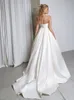 Слита любимая свадебное платье 2024 г. боковая щель vestido de noiva satin appliqued Женство свадебное платье свадебного платья.