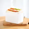 Geschenkomschakeling 500 stks Kraft Paper Sandwiches Inpakdoos Dikke Ei Toast Brood Ontbijt Verpakking Burger Burger Toestijdlade