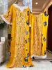 Vêtements ethniques Nouvelles robes de tissu de coton musulman avec une grande écharpe pour les femmes 2023 Summer Slve Femme Robe Africain Abayas traditionnels T240510