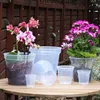 5 stycken av transparenta plastiska orkidéer med hål orkidékrukor transparenta växtbehållare hem och trädgårdsmaterial 240424