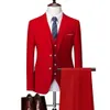 Männer Business 3 Stücke Anzüge Sätze männlicher Bräutigam Hochzeits Bankett Feste Farbe High -End -Mantel großer Marke Blazers Jacke 240507